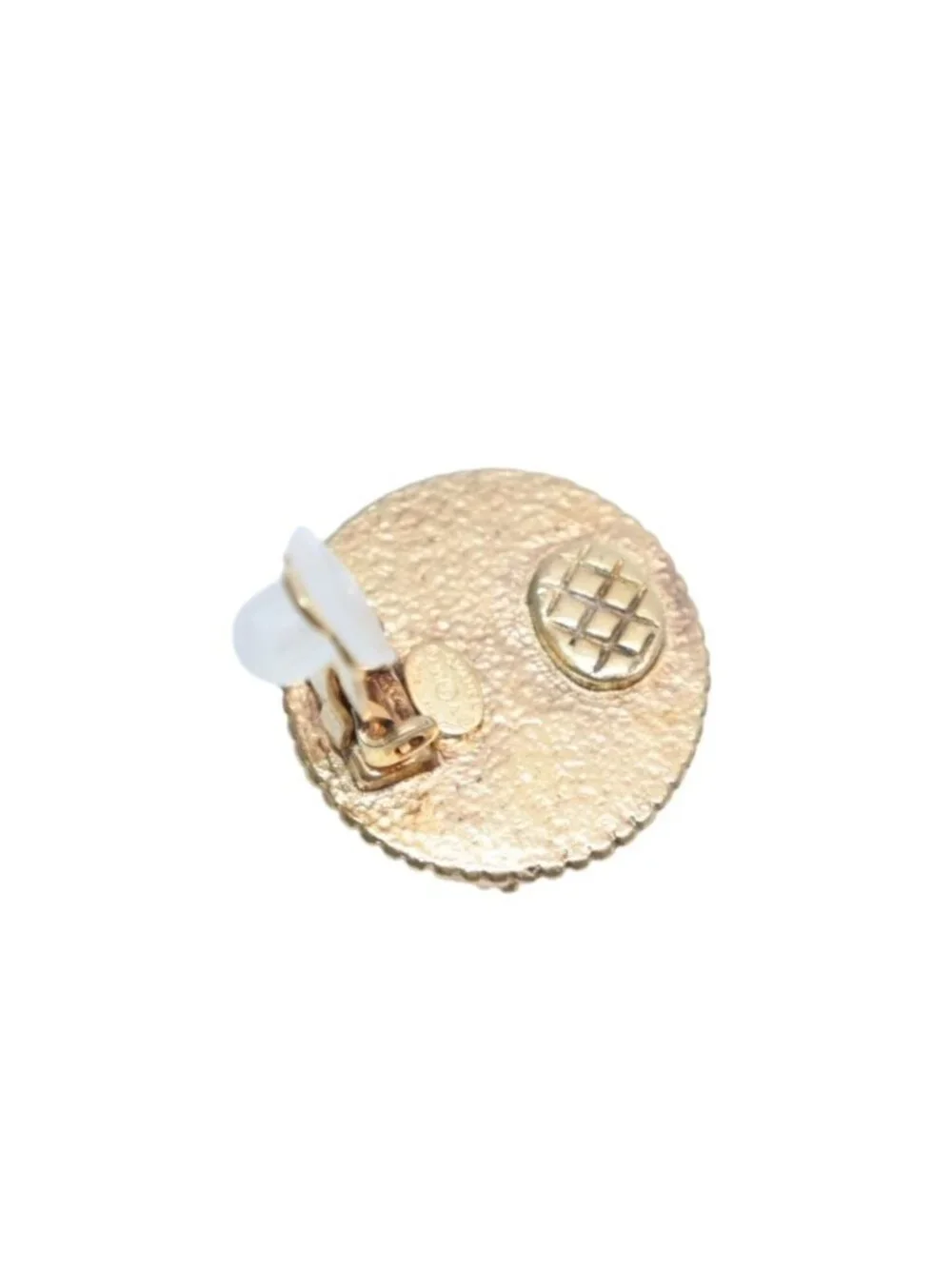 Chanel Vintage CC Logo Earrings 97 Metal Gold